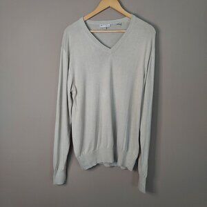 Peter Millar Cream V-Neck Silk Cotton Cashmere Blend Sweater Size Lg NWOT